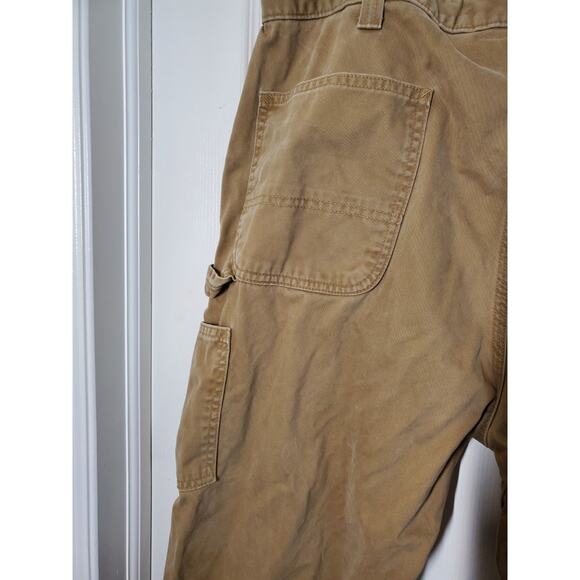 Carhartt Relaxed Fit Washed Twill Dungaree Dark Khaki Pants 40 x 30 B324-DKH - Picture 4 of 9